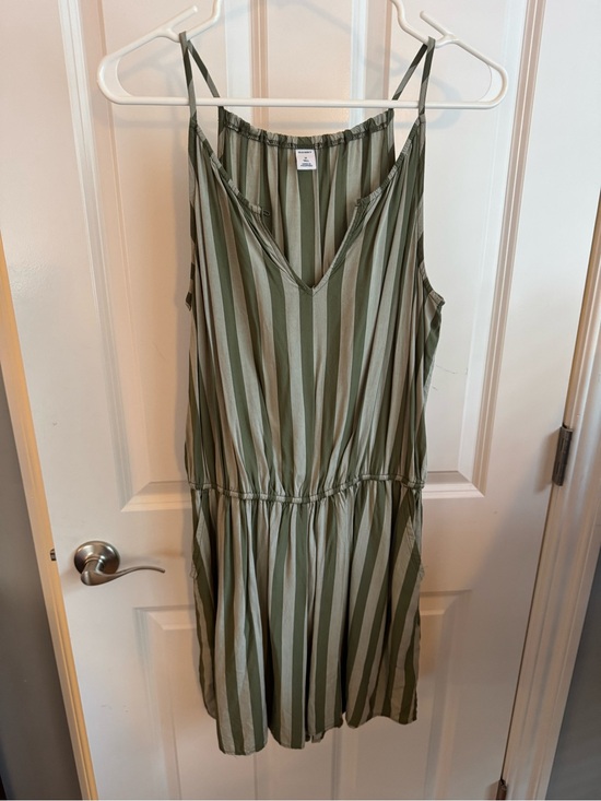Old Navy Pants - Striped Olive Spaghetti-Strap Romper
